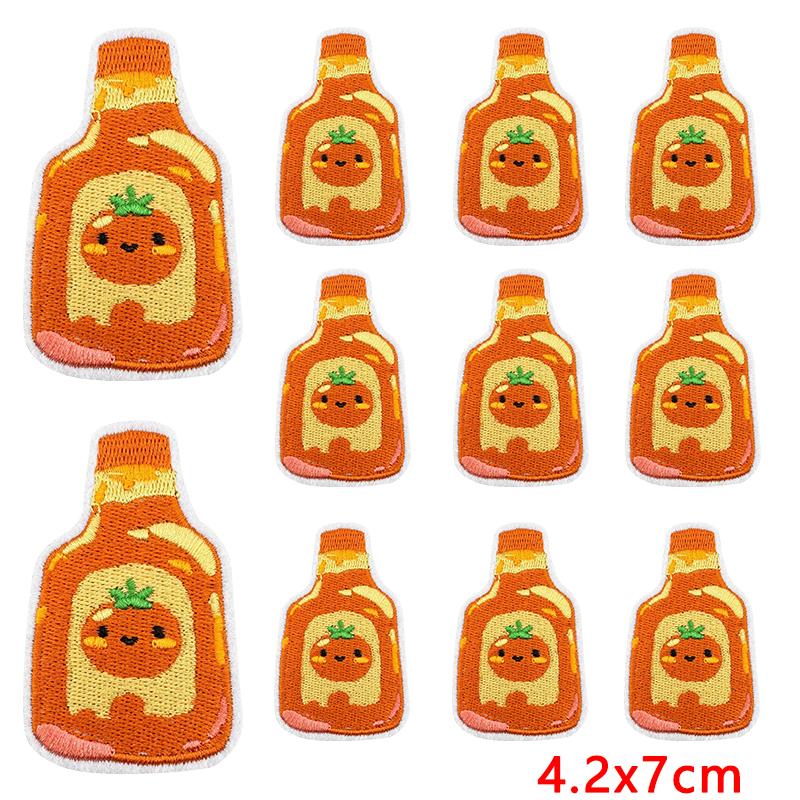 10pcs Cute Cartoon Embroidered Patches Diy Pudding Donuts Ice Cream Doodle Stickers Iron On Patches For Clothing Decoration 