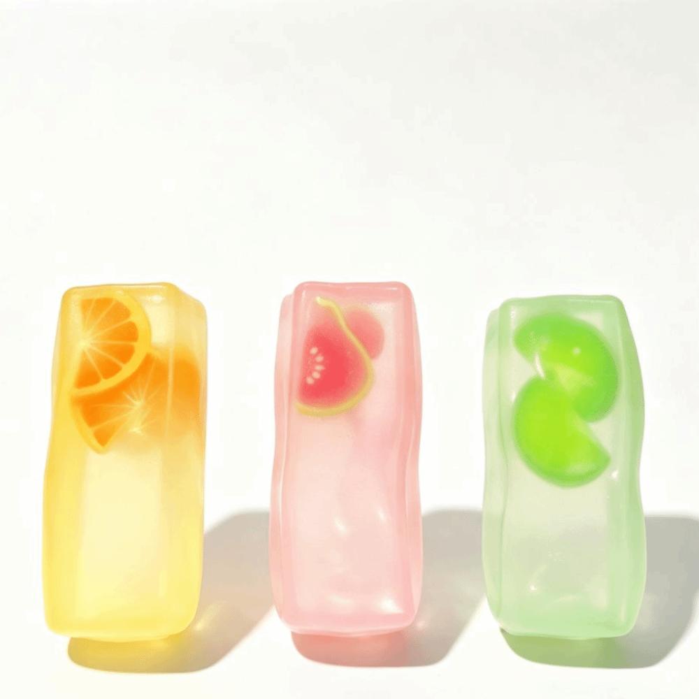 Transparent Squishy Toy Soft Creamy Texture Fruit Ice Cube Squishy Toy Fruit Ice Cube Toy Gift