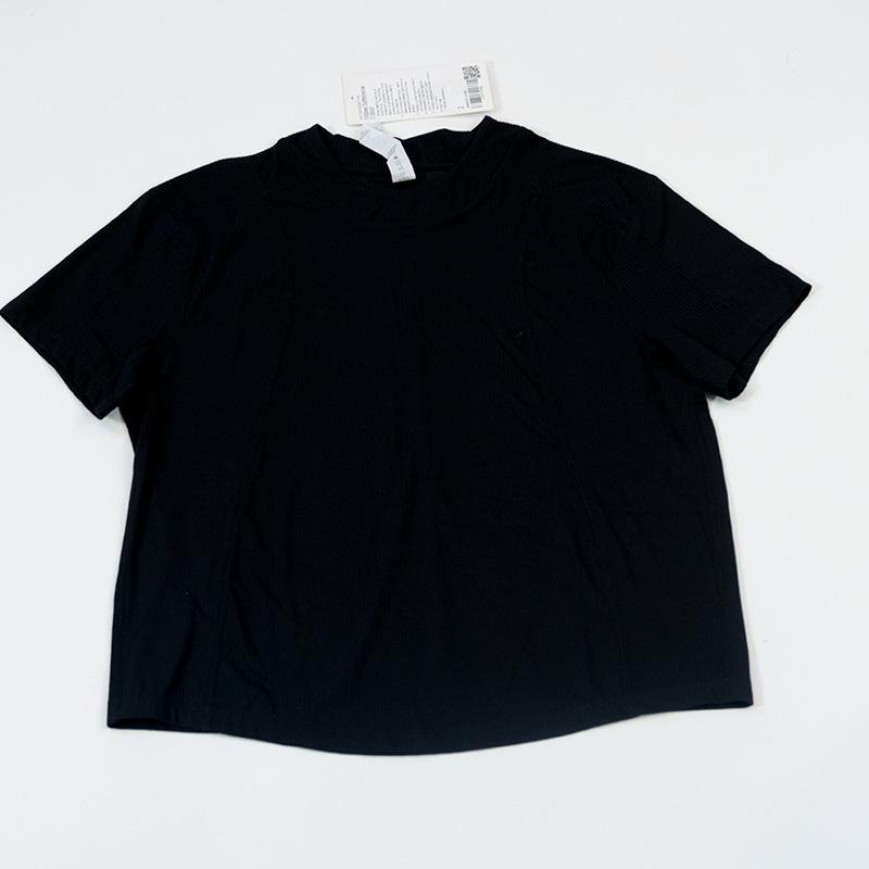 Women's Ribbed Nylon Yoga T-Shirt - Loose, Comfortable, and Casual for Fitness and Outdoor Activities