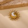 1 Pezzo Spilla Decorativa Fiore di Sole a Spirale Geometrica Colore Oro Elegante Spilla da Donna Acciaio Inossidabile Impermeabile Gioielli per Festa Matrimonio