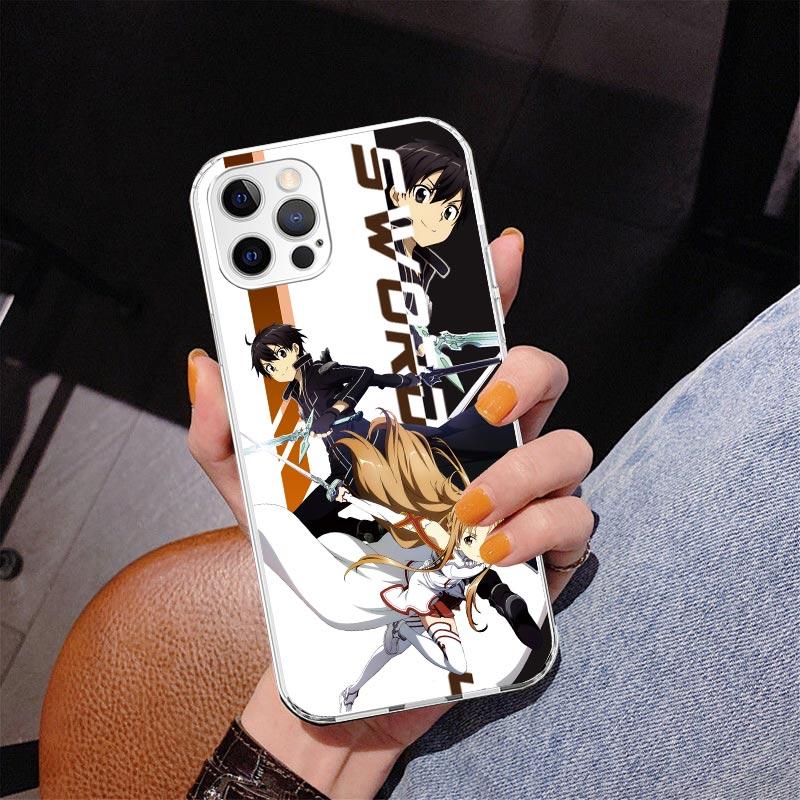 

Чехол для телефона Sword Art Online SAO из аниме Для iPhone 17 Air 16 Pro Max 16E 15 + 14 Plus 11 12 13 Mini 7 8 SE Подарок Чехол с принтом Fundas Samsung S25 Plus