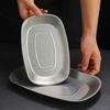 Korean Stainless Steel BBQ Grill Pan Gold/Silver Rectangular Tray for Hot Pot Nordic Dish for Meat Seafood Sushi