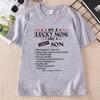 I Am A Lucky Mom I Have A Crazy Son TShirt Mothers Day T Shirt Gift for Mom Unisex Swear Trendy Round Neck Printed Tshirts