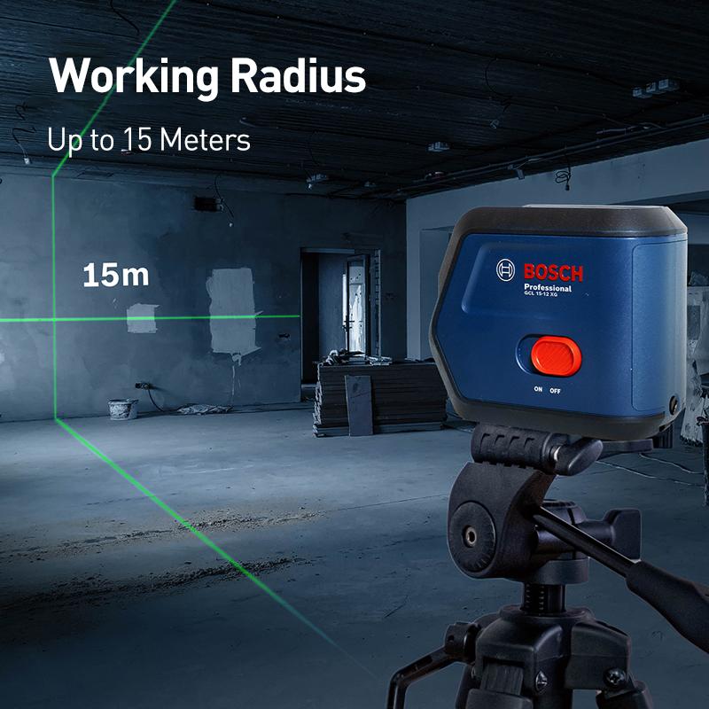 Bosch Laser Level GCL 15-12 XG Combination Dot and Line Green Beam Laser Level
