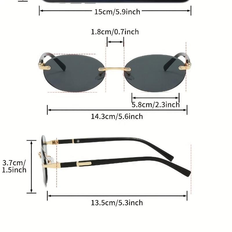 Rimless Cat-Eye Fashion Glasses Lightweight Design for Pography Outings