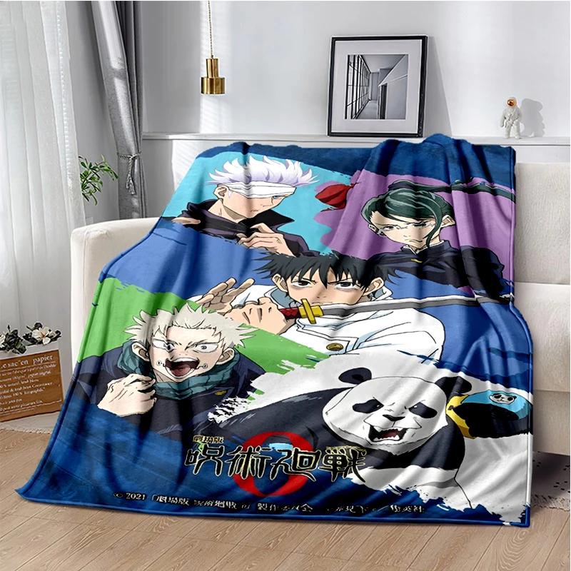 Cartoon Anime Jujutsu Kaisen Throws Blanket Kid Super Soft Blankt for Travel Couch Sofa Picnic Bed Flannel Blanket Birthday Gift