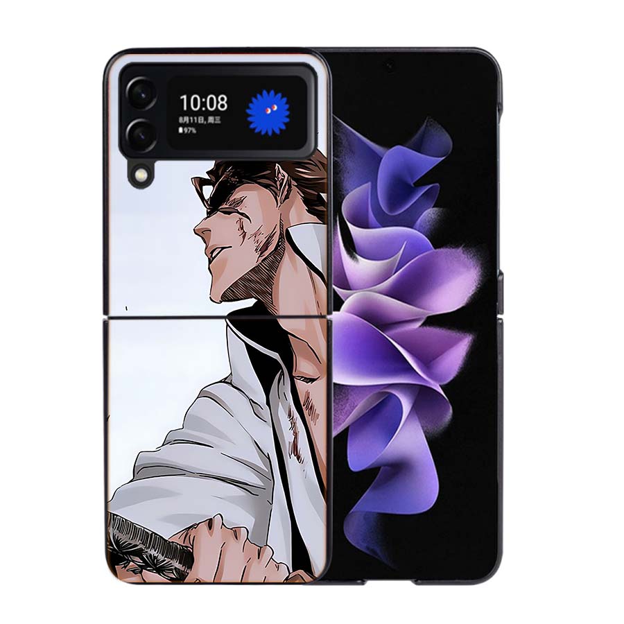 Bleach Aizen Sousuke Phone Case For Samsung Z Flip 7 6 5G Galaxy Z Flip4 Z Flip5 Z Flip3 Coque Black Hard PC Shell Protective Co