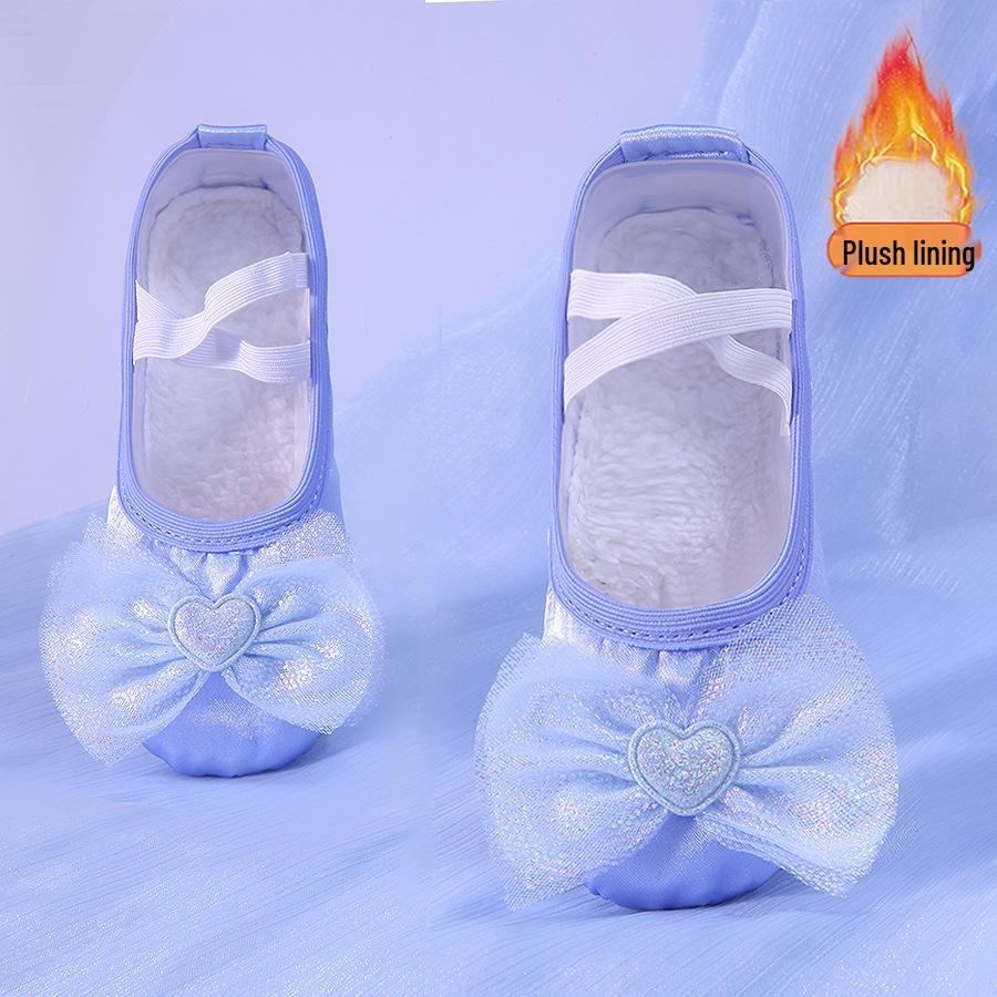 Velvet-Lined Winter Ballet Cat Paw Shoes for Kids - Cozy Dance Footwear