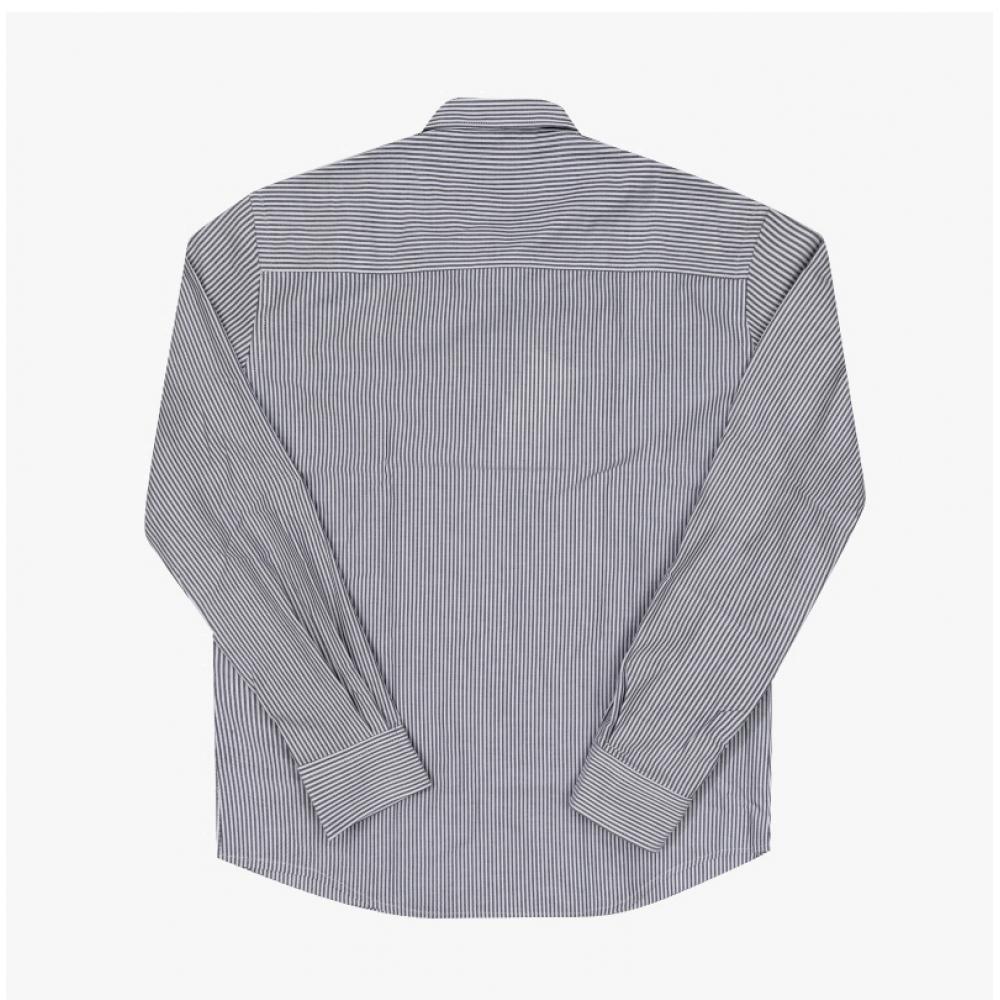 Ami Ami De C Ur Small Heart Logo Stripe Cotton Oxford Men S Shirt Co0087 039