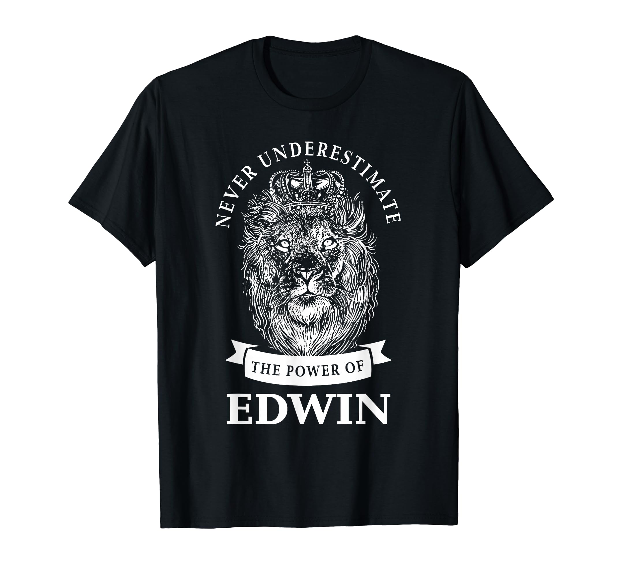 Подарочная футболка Edwin с именем Лев чёрный