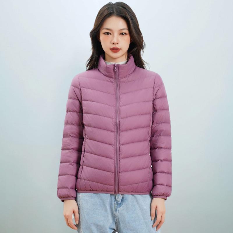 Women's new national standard 90 down simple down solid color women's stand-up collar women's clothing light down jacket women