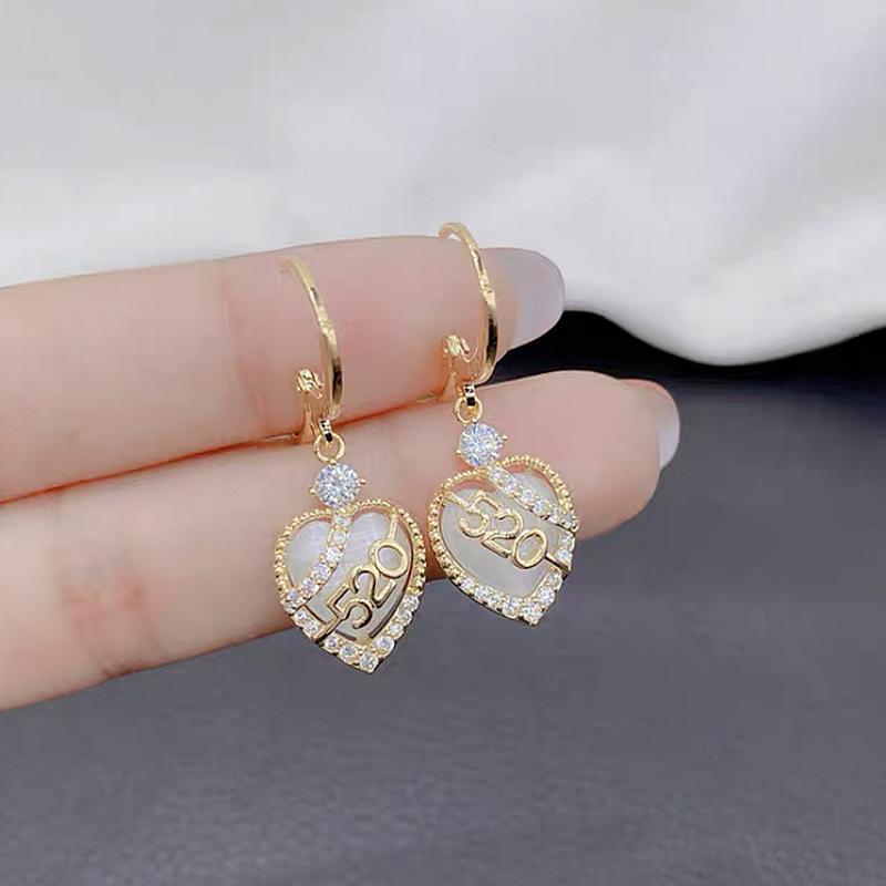New lucky bag opal earrings design sense personalized money bag earrings light luxury versatile niche unique ear buckle