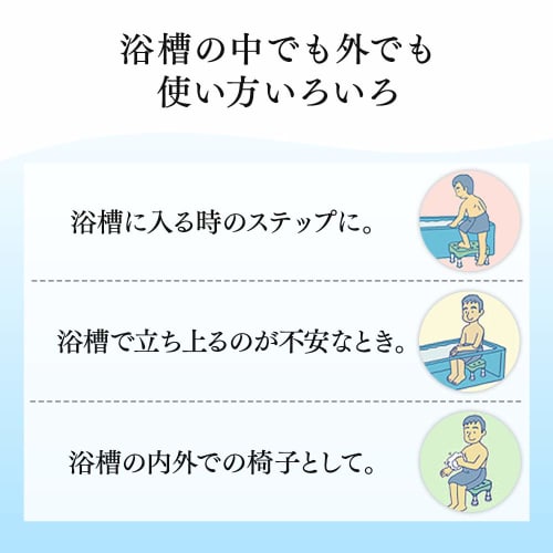 IRIS OHYAMA Step & In-Bath Chair, Shower Chair, Bath Stool, Step, Multi-functional, with Suction Cups, Caregiving Supplies, Respect for the Aged Day G