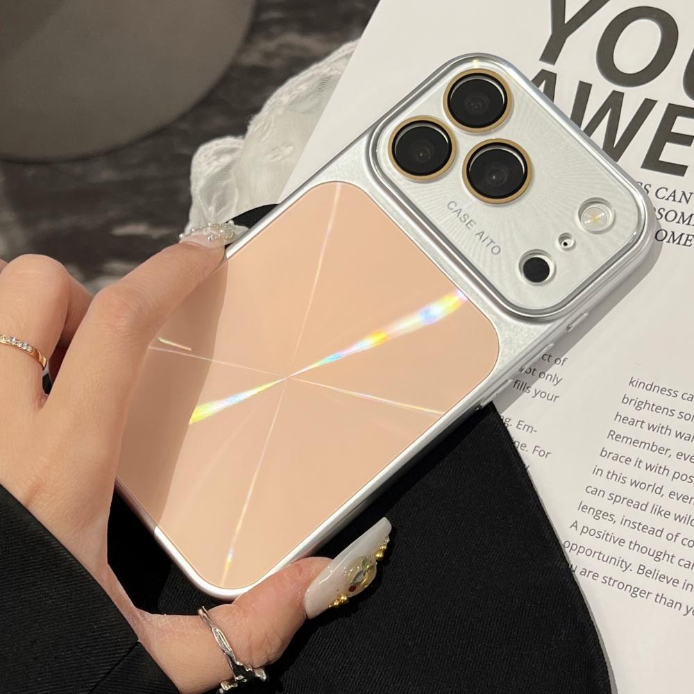 Galvanisierter Bumper Aurora Laser Glänzend Kristall Handyhülle Für iPhone 17 16 15 14 Pro Max Linsenschutz Stoßfest Hybrid PC Abdeckung