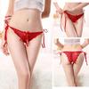 Ladies Sexy Thongs Briefs Open Crotch G-string Lace Bowknot Panties Underwear