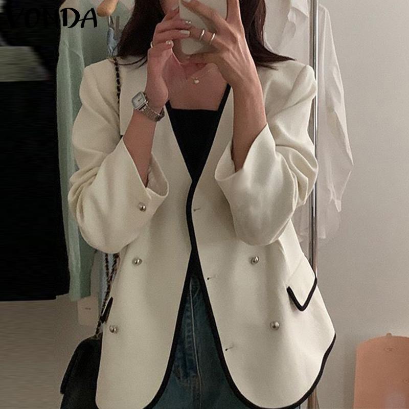 

VONDA Весенний женский пиджак с длинным рукавом и цветным пальто