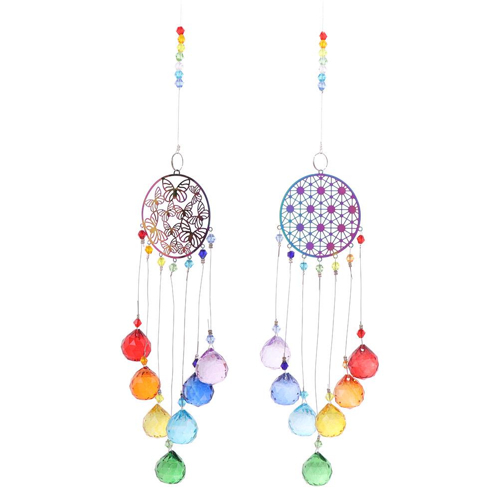 

DIY Crafts Sun Catchers Chandelier Colorful Rainbow Catcher Outdoor Decor Style 1