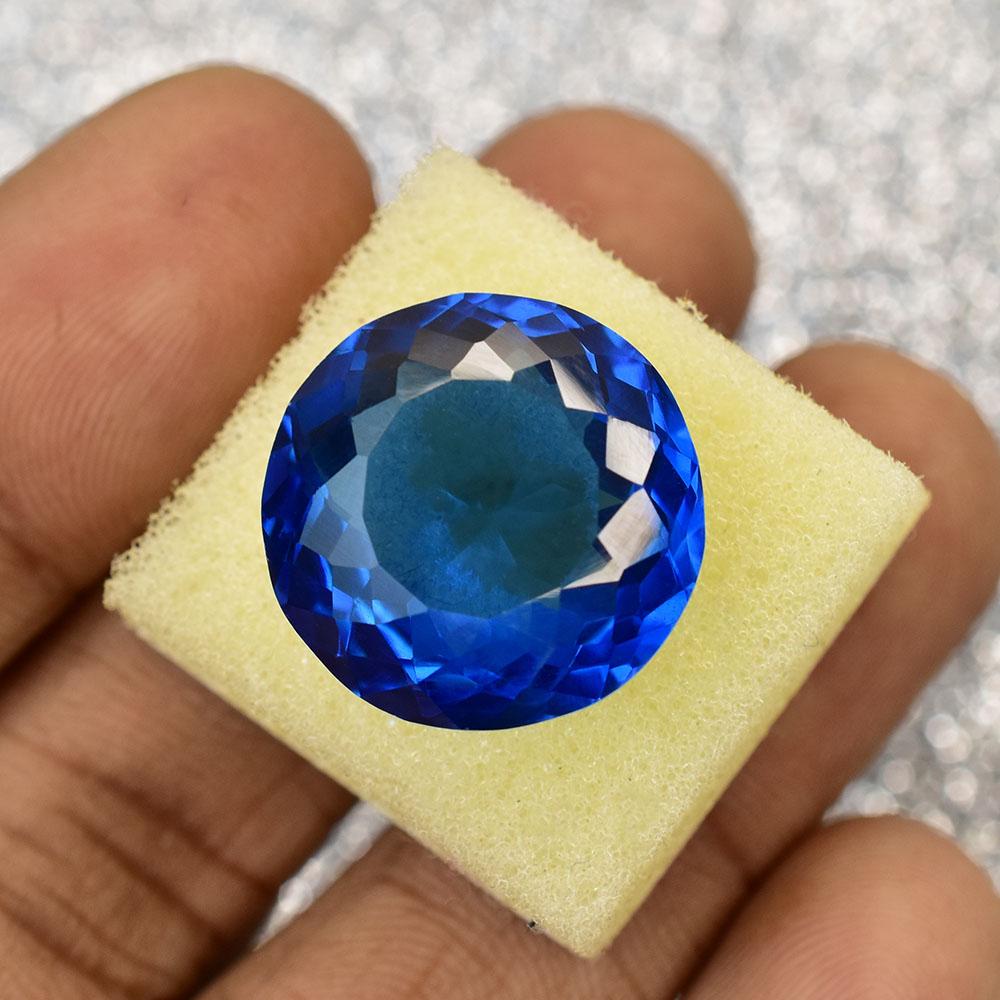 Natural Blue Sapphire Loose Gemstone 26ct Round Cut for Birthday Gift September Birthday Birthstone