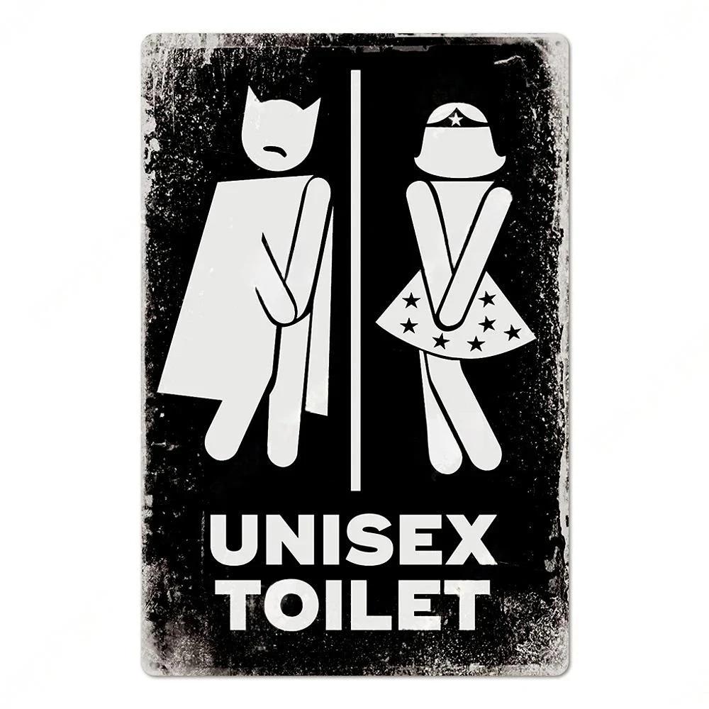 Vintage Funny WC Metal Sign Plaque - Lavatory Toilettes Design - Wall Art Perfect for Bar Club Bathroom Restroom Decoration