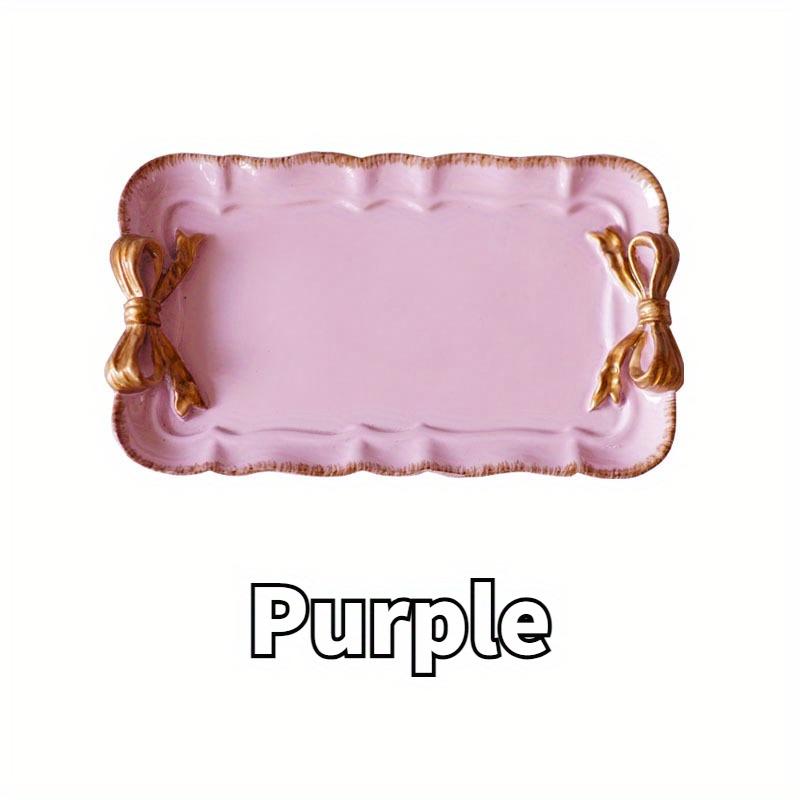 Piece Bow Tray Fruit Dessert Tray Resin Craft Cake Jewelry Storage Tray Party Decoration Tableware Candy Tray Organizer Tools