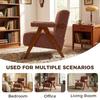 Bouclé Seating Furniture with Wooden Frame, Armchair for Living Room, Bedroom, Rust Red