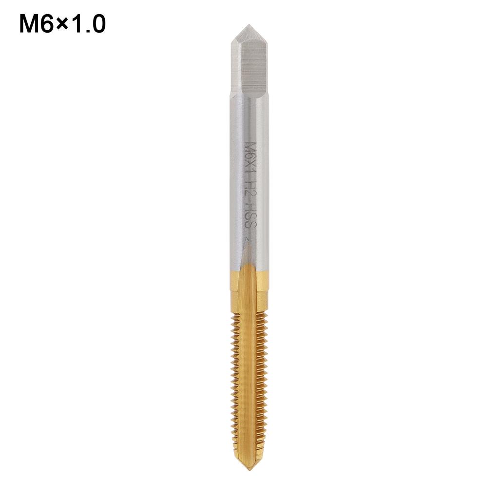 Metric HSS Titanium Coated Thread Tap Drill Bits Straigh Flute Right Hand Screw Thread Machine Tap M2 M2.5 M3 M4 M5 M6 Hand Tool