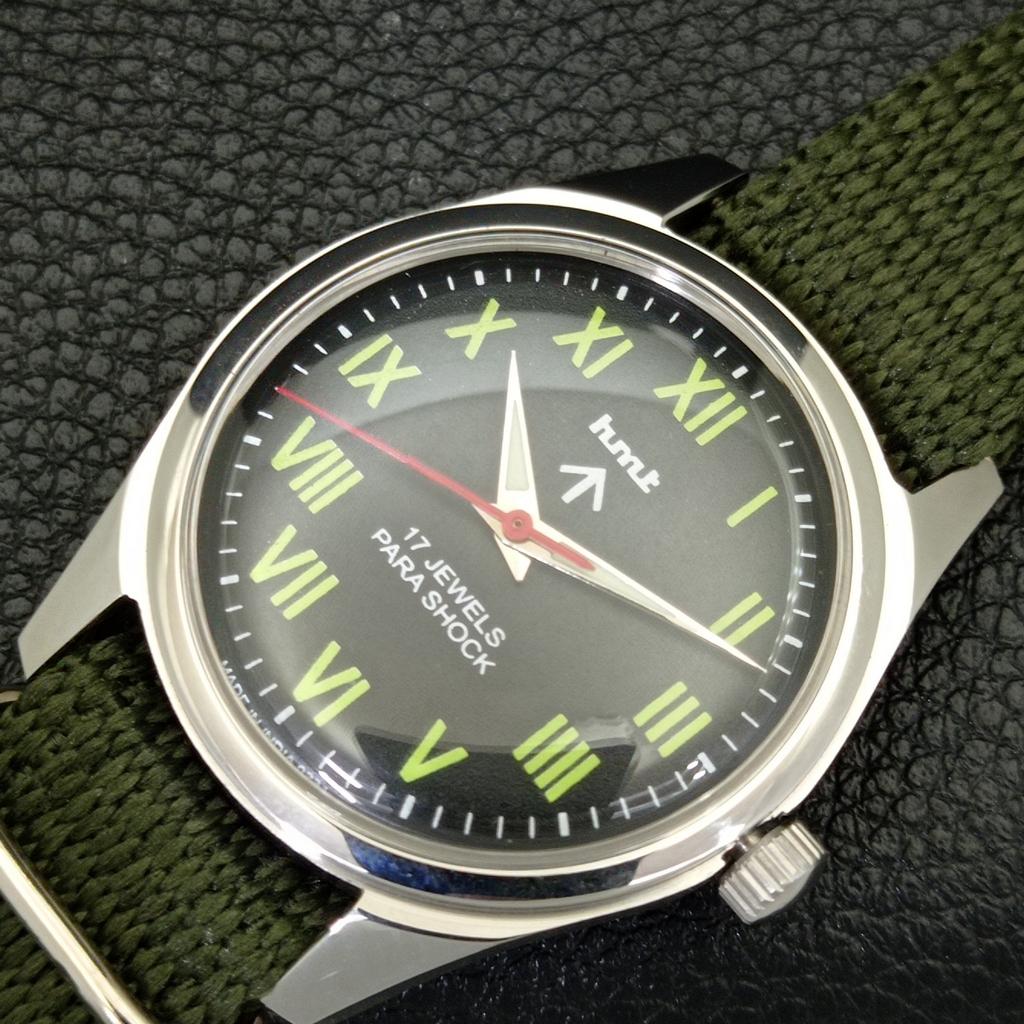 HMT HAND-WINDING VINTAGE INDIAN MENS BLACK COLOR DIAL WATCH A440988-4
