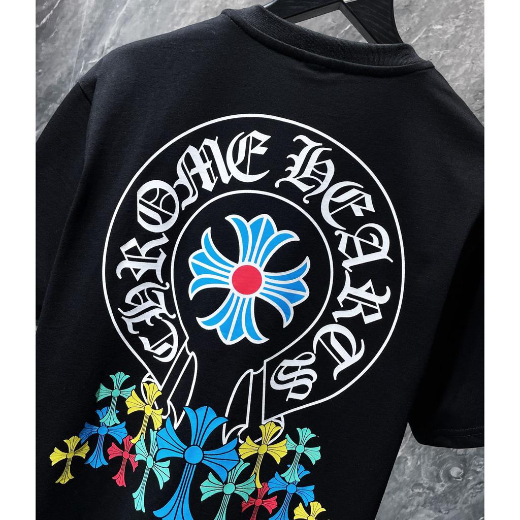 8708 CHROME HEARTS 2026 Summer New High Quality Cotton Round Neck Loose Large Size Men's and Women's T-shirt Couple T-shirt