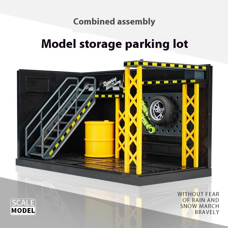 Reparatiewerkplaats Parkeerplaats Doe-het-zelf Reparatiewinkel Auto Winkel Display Scène Fotografie Requisieten Auto Model Garage Plaatsing Scène Slaapkamer Decoratie