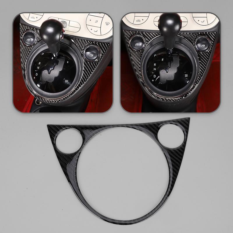 

Car Gear Shift Panel Cover Trim Frame Fit for Fiat 500 Abarth 595 2011-2015 2016 2017 2018 Carbon Fiber
