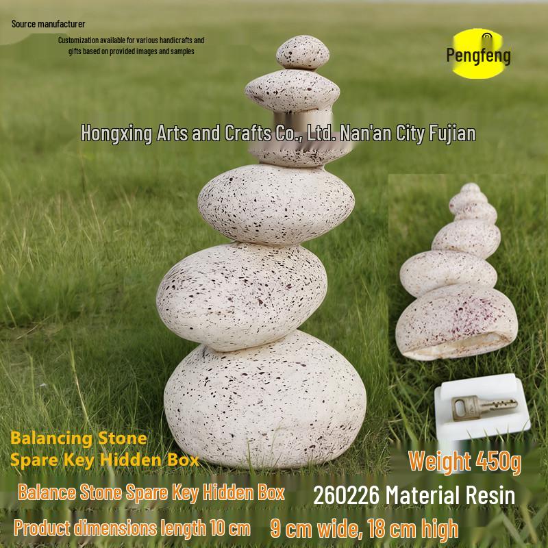

Creative Hidden Key Holder with Balance Stone Design for Discreet Home Storage