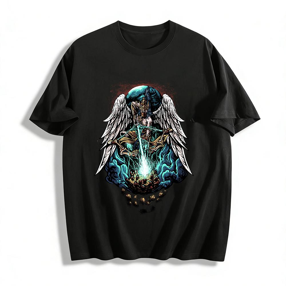 Dark Angel Judgment Print T Shirt Vintage Cool Loose Top Pure cotton T-shirt XXS