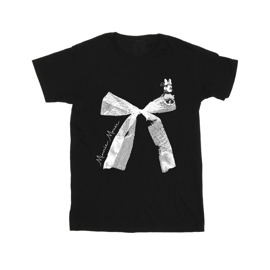 Disney Girls Minnie Mouse Bow Cotton T-Shirt