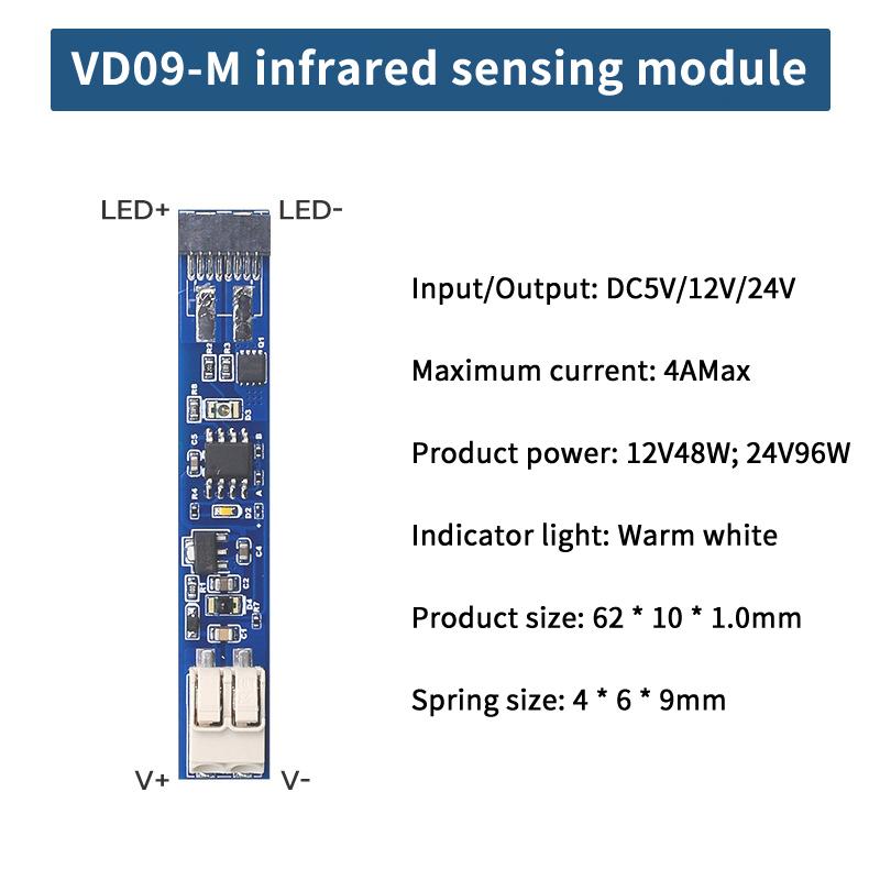 High Sensitivity Capacitive Sensor LED Dimmer DC 12V/24V 4A Solder-free Induction Switch for Hotel Lighting