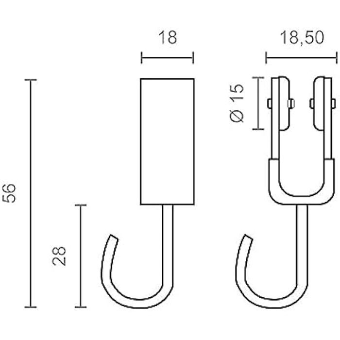 MICEL - 92577 Lot De 2 Poulies Pour Rail De Rideau Latétral De L'auvent Pour Roulements Intérieurs Blanc 18,5 X 18 X 56 Mm