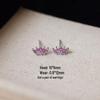 Copper-Plated 925 Silver Crown Stud Earrings with Colorful Zirconia – Exquisite, Versatile, High-End Design for Women.