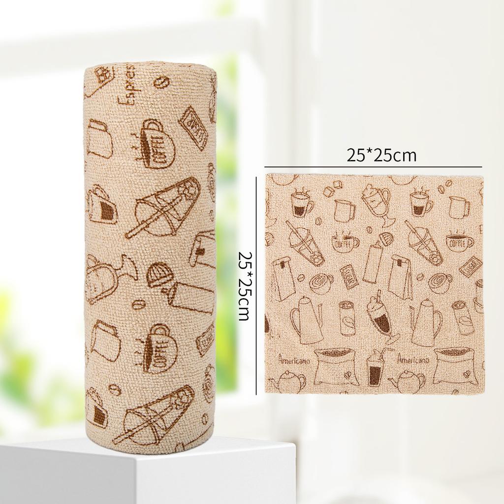 Ring green microfiber printed hand-torn rag multi-functional kitchen table washing cloth water-absorbing thickened lazy rag