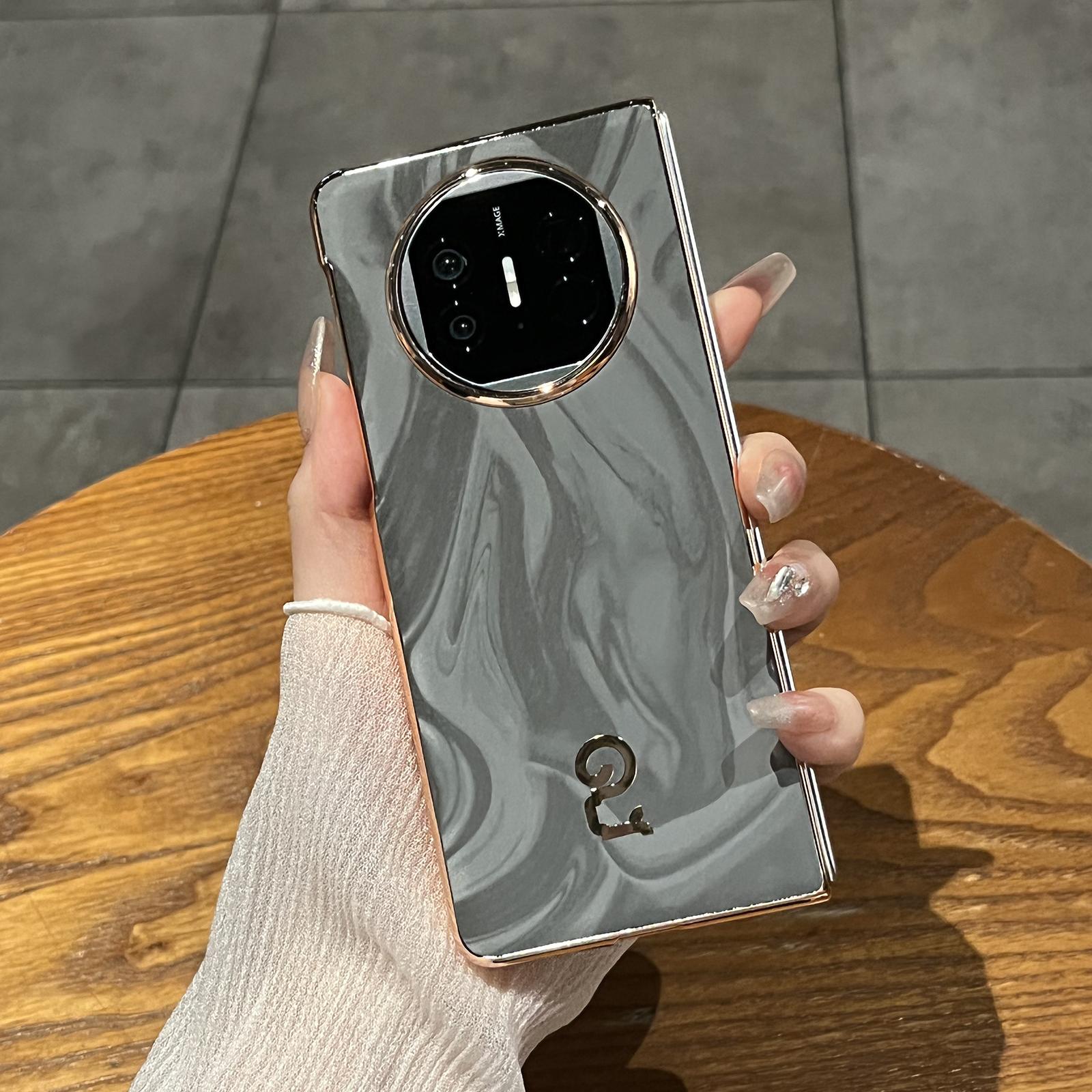 

For Huawei Mate X5 Case PU Leather Hard PC Folding Phone Cover Grey