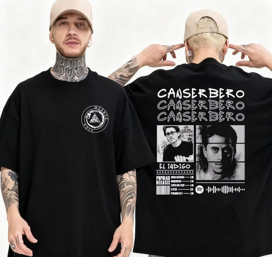 2025summer Rapper Canserbero Album Touring Graphic Tshirt Men Retro Street Trend Tshirt High Quality Cotton Casual Street Wear