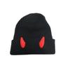 Winter Warm Knitted Beanie Hat Soft Stretchy Demon Horn Skull Design for Men and Women Outdoor Streetwear Funny Fashion Headwear