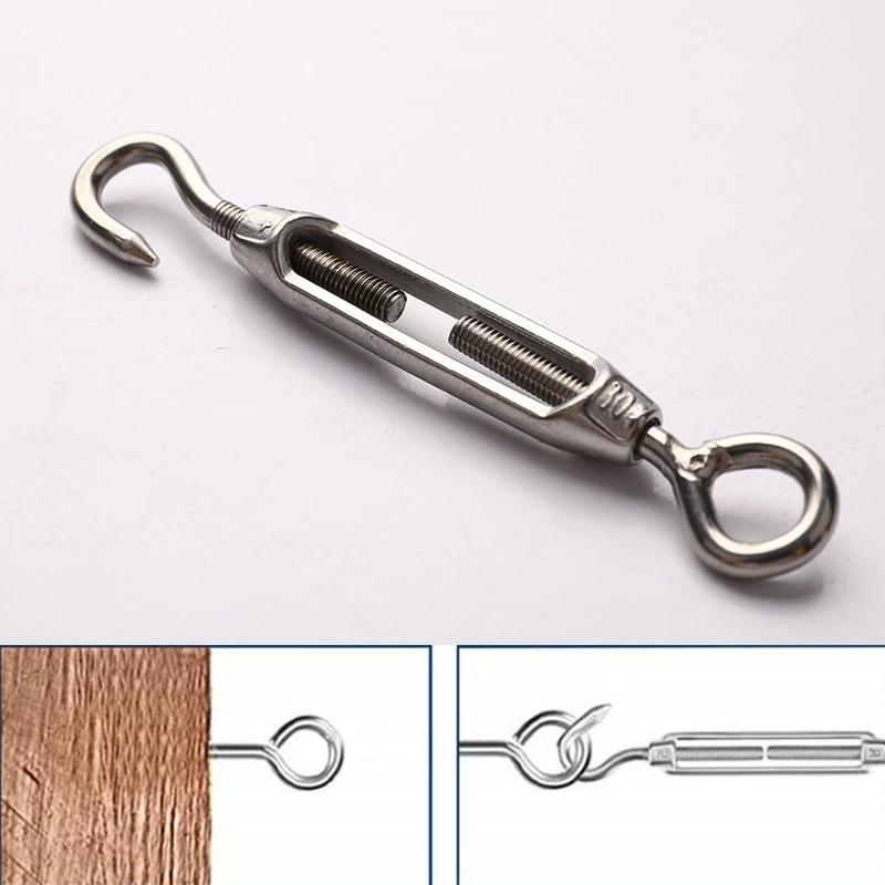 30M Stainless Steel Wire Rope Kits Wire Rope Cable Hooks Hanging Clothesline Outdoor Garden Balcony Cable Guardrail Tighter Set