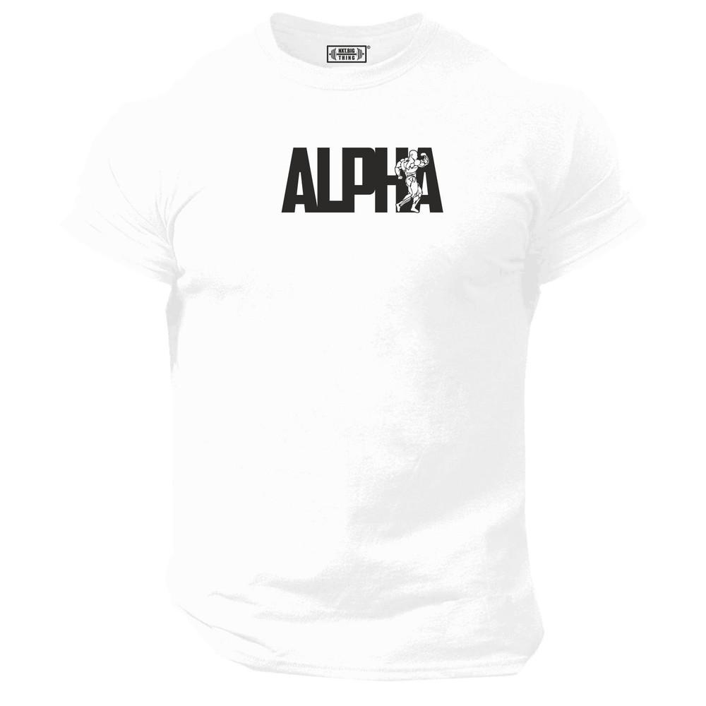 Alpha T-shirt Abbigliamento Palestra Bodybuilding Allenamento Workout Esercizio Muscoli Top