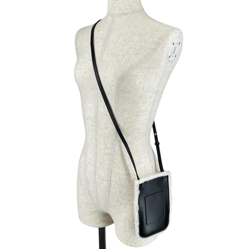 Excellent JIL SANDER Shoulder Bag Stock bag black Mouton Women Used