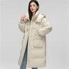 Women's Elegant Long Double-Breasted Down Winter Jacket