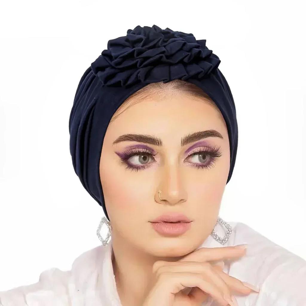 Women Sequin Knotted Turban Indian Hat Muslim Hijab Beanie Bonnet Hair Loss Headscarf Chemo Cap Headwear Bandanas Turbante Mujer