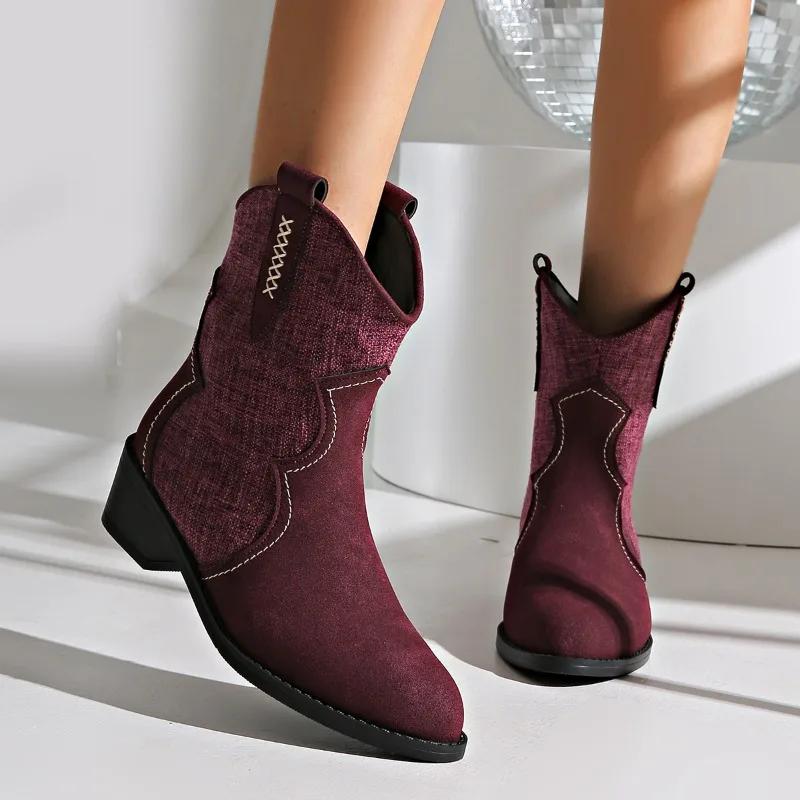 Suede Women Snow Ankle Boots Chunky Shoes Winter 2025 Trend New Fashion Chelsea Boots Outdoor Elegant Goth Pumps Botas Mujer