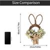 Easter Bunny Simulation Plant Decoration Flower Wreath Home Door Hanging Spring Decoration 15 Inches