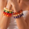 Acrylic Beaded Irregular Square Round Bracelet Personalized Niche Jewelry