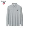 Polo Manches Longues Printemps Automne GANT Broderie Classique Uni Revers Chemise Automne Décontracté d'Affaires T-shirt