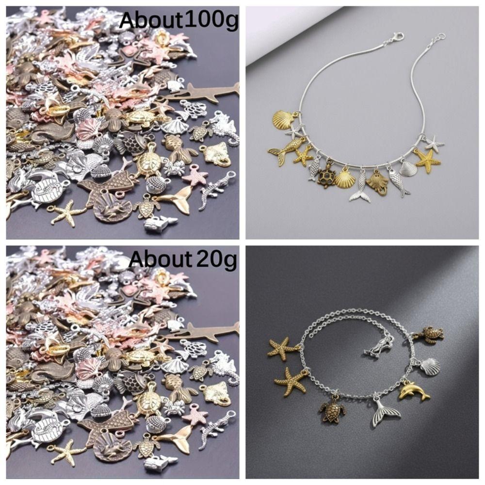 Metal Scallop Ocean Life Pendants for DIY Golden Fish DIY Jewelry Accessories  Earrings